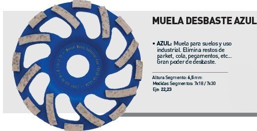 Muela vaso industrial azul 125mm