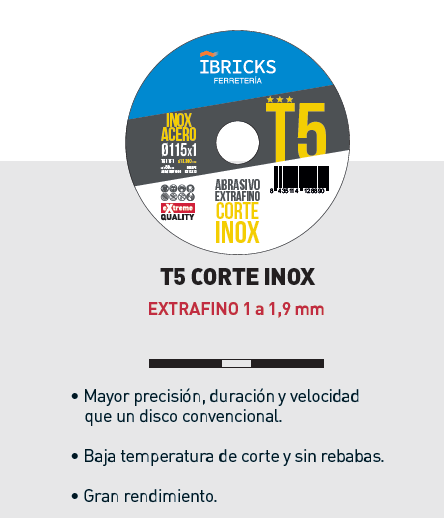 Disco G5 extrafino inox 115mm